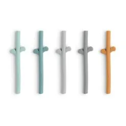 Done By Deer Peekaboo Silicone Rietjes (5-pack) Blue Mix