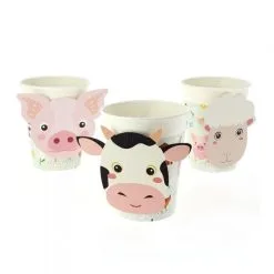 My Eco Friendly Party 'Boerderijdieren' Bekers (6 Stuks)