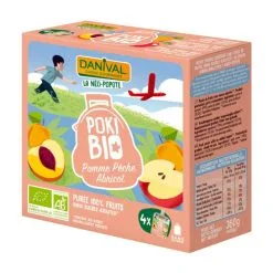 Danival Knijpzakjes Poki Appel-Perzik-Abrikozenpuree Bio (4 X 90g)