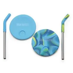 Klean Kanteen Kid Cup Straw Deksel (2-pack) Blue/Tie Dye