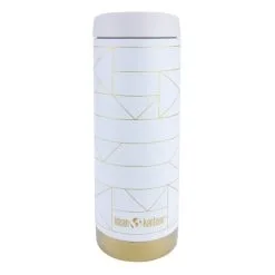 Klean Kanteen Isolatiefles TKWide Met Café Cap (473 Ml) White Geometric Gold
